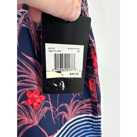 Hurley Boys Board Shorts Tropical Print With Drawstring Waist & Back Pocket Size - Picture 4 of 12